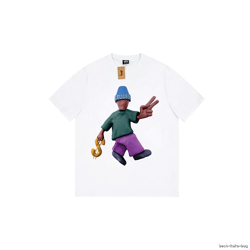 Stussy Relaxed Graphic T-shirt Black White Stussy with Designer-Inspired Detail