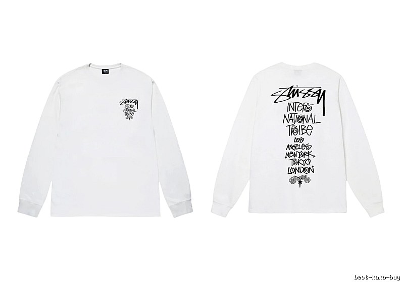 Stussy retro-style white long-sleeved shirt