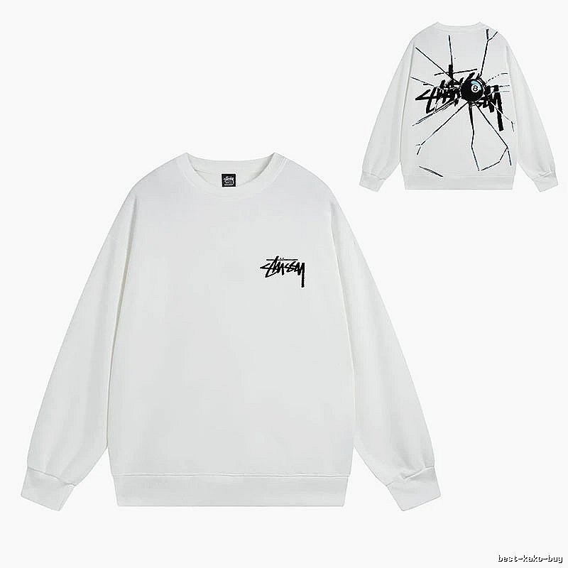 Stussy White Style 536 Graphic SweatShirt Travel Styling