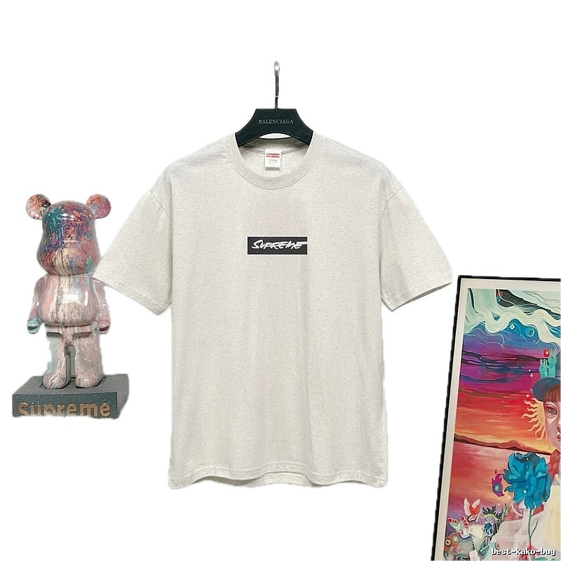 Supreme BoxLogo Street Style Light Heather Grey T-Shirt