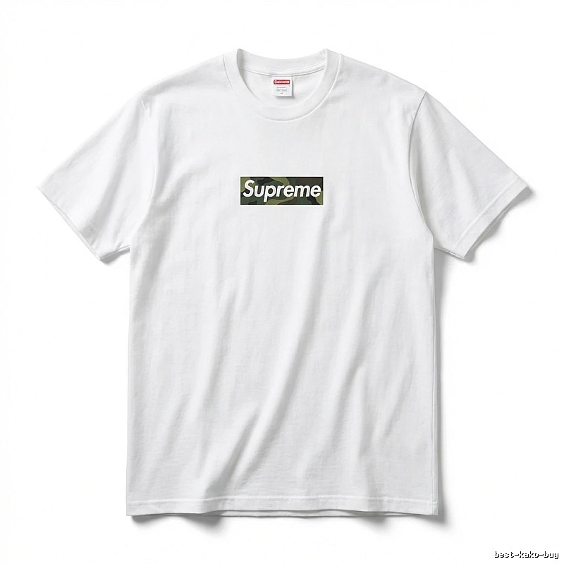 Supreme Camouflage Simple White T-shirt