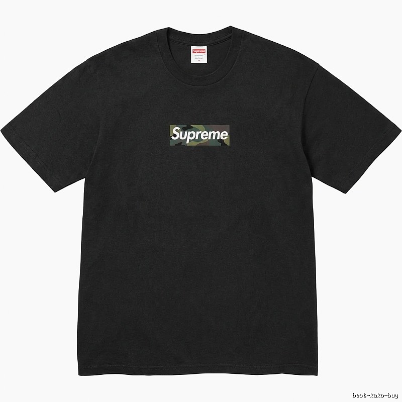 Supreme camouflage style black T-shirt