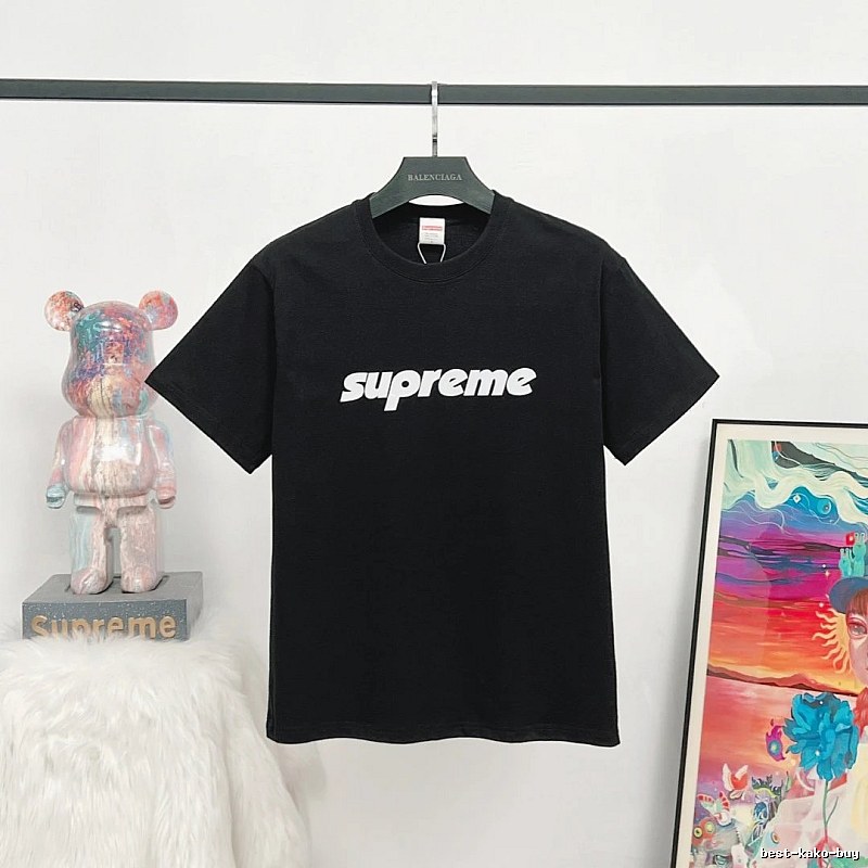 Supreme Classic Logo Street Style Black Short-sleeve T-shirt