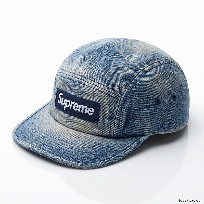 Supreme Denim Retro Style Grey Hat