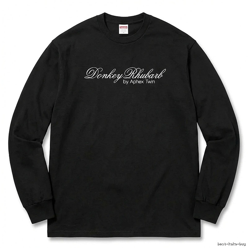 Supreme Print Retro Style Black Long-sleeve Shirt