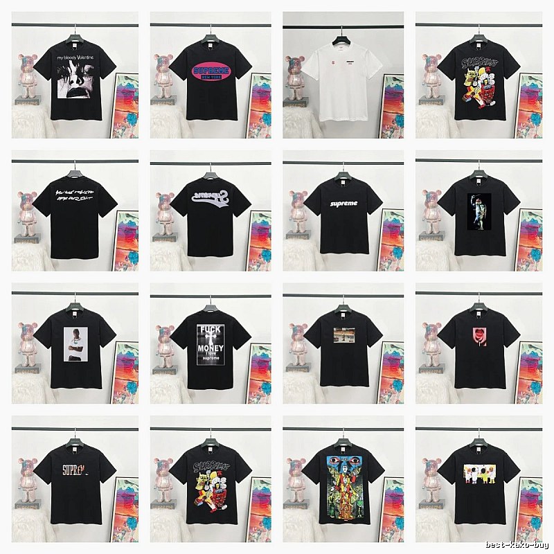 Supreme Printed Street Style Black T-Shirt
