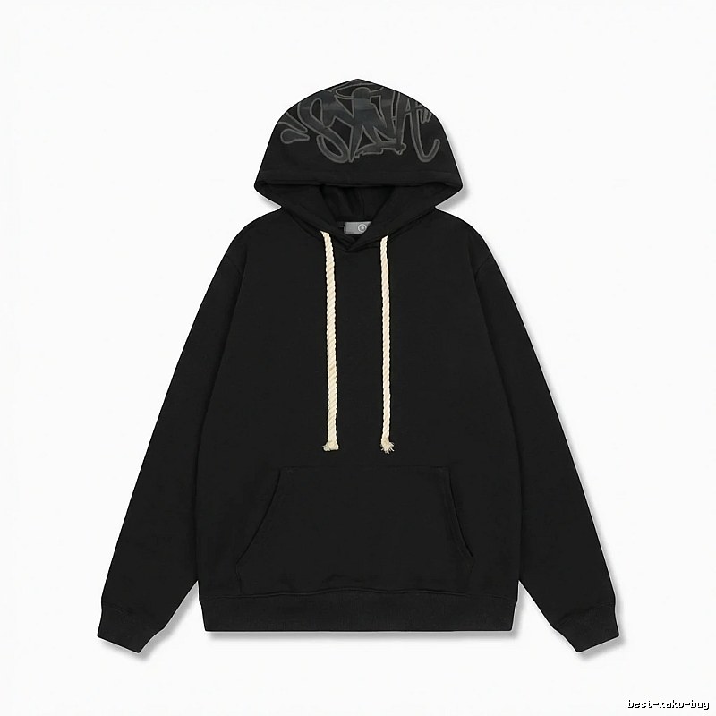 SynaWorld graffiti-style black hoodie