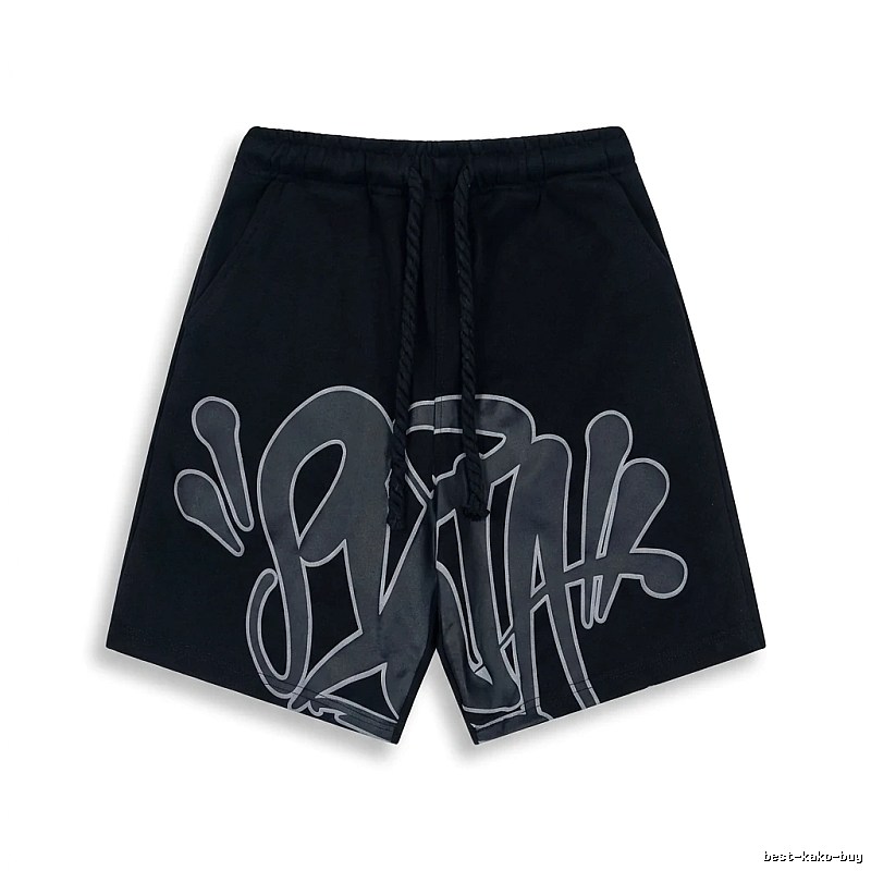 SynaWorld Graffiti-style Black Shorts