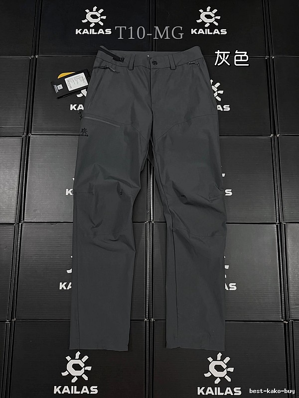 Technical Hiking Pants in Gray with performance logo and articulated outdoor construction - KAILAS