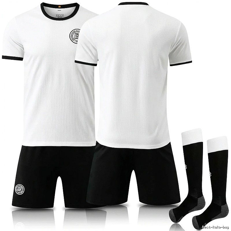 The classic black-and-white football jersey of the German national team.