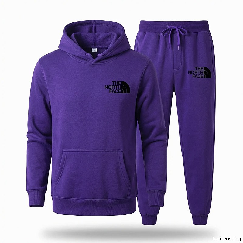 The classic purple sweatshirt suit of The North Face