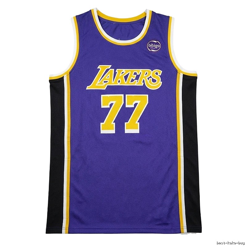The No. 77 purple basketball jersey of the Lakers.