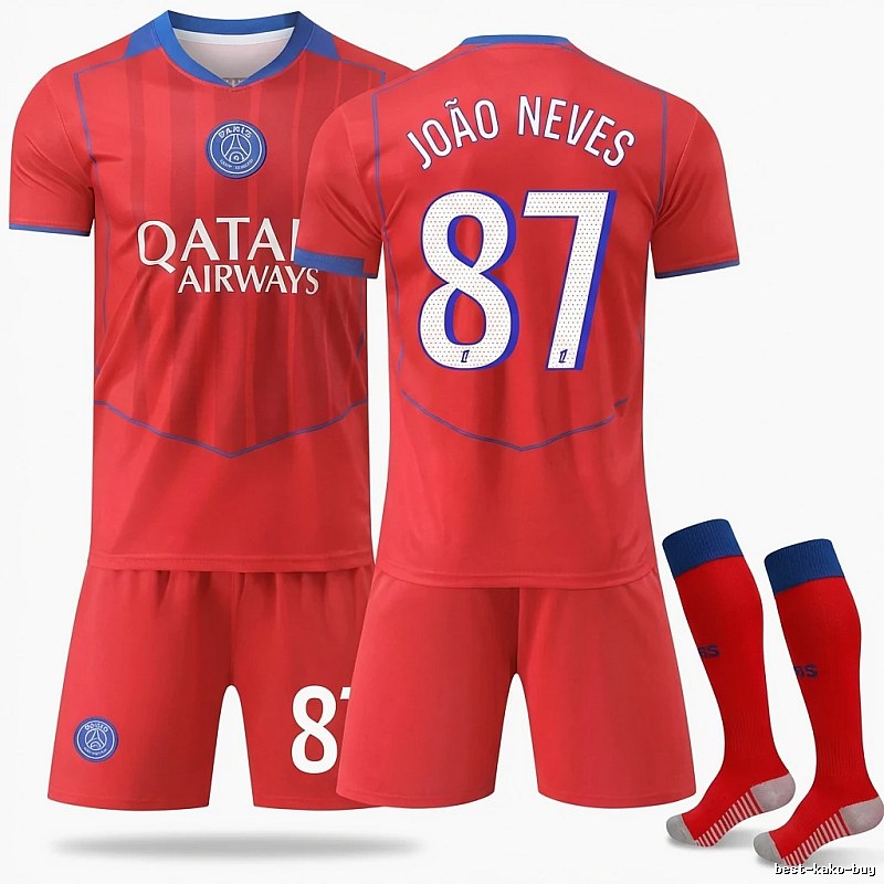 The red and blue sports jersey of Paris Saint-Germain.