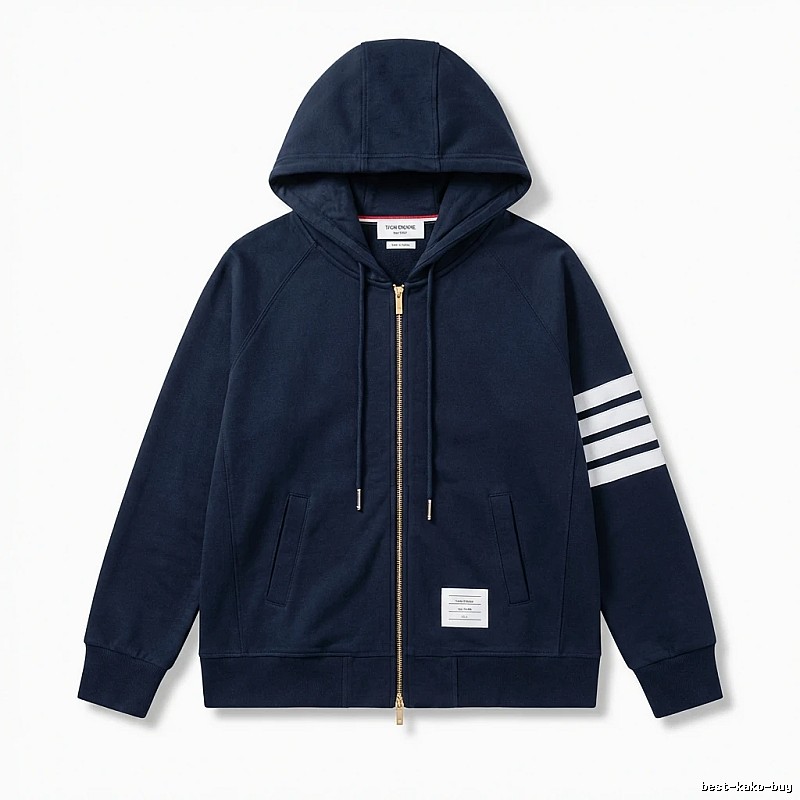 Thom Browne striped casual dark blue sweatshirt