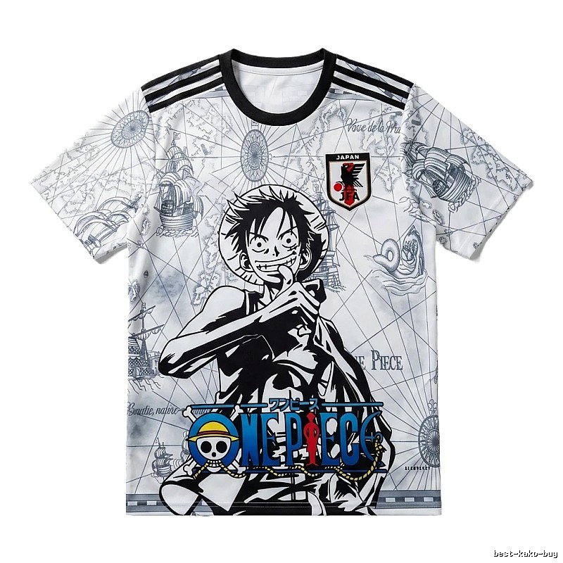 Tokyo Ghoul x One Piece Co-branded Black and White Trendy T-shirt
