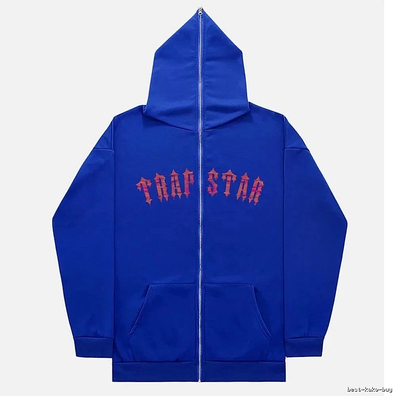 Trapstar Logo Detail Graphic zip hoodie Black Zip Pink with Relaxed Feel