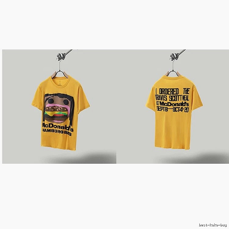 Travis Scott x McDonald's Co-branded Street Style Yellow T-Shirt