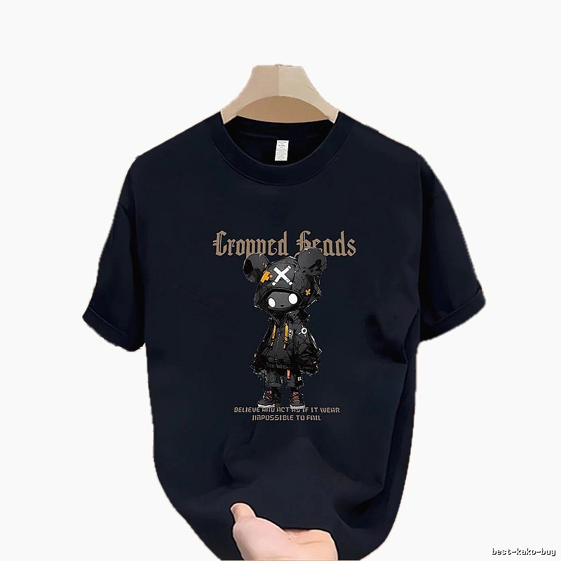 Trendy Brand Gloomy Bear Street Style Navy Blue Short-Sleeve T-Shirt
