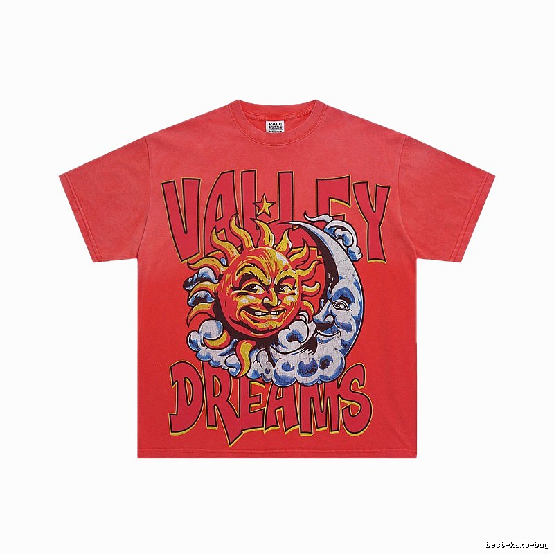 Valley Sun & Moon Vintage Red Short-sleeve T-shirt