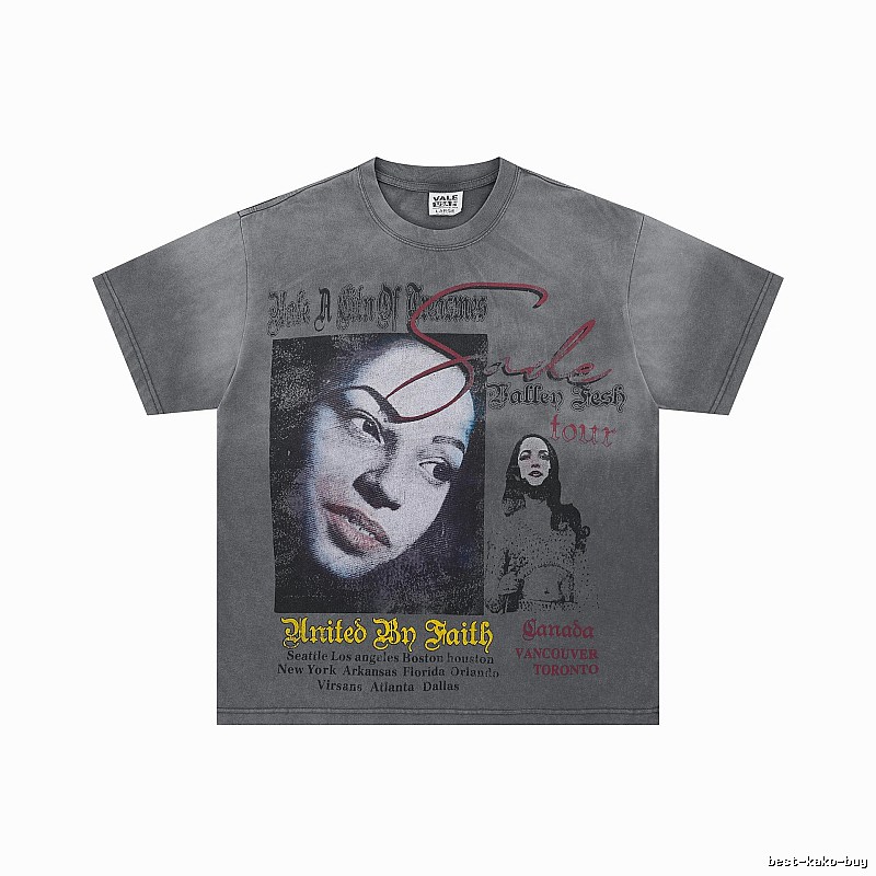 Valley Tour Vintage Distressed Washed Grey T-shirt