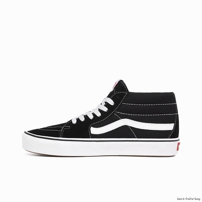 Vans classic black and white high-top shoes