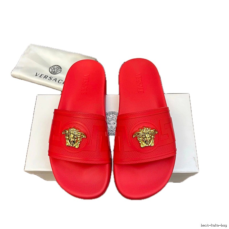 Versace Medusa Luxury-style Red Slide Sandals