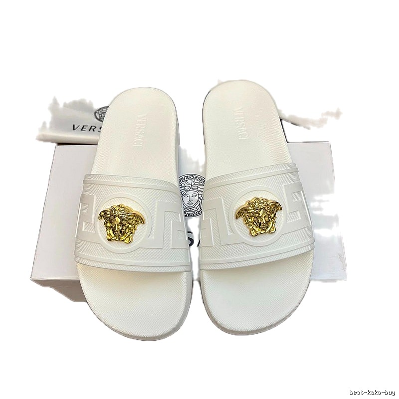 Versace Medusa Luxury Style White Slides