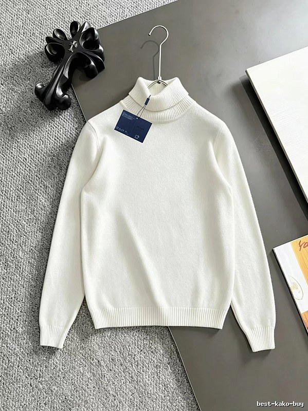 White Turtleneck Knit Sweater with Prada Turtleneck Sweater with Graphic Front