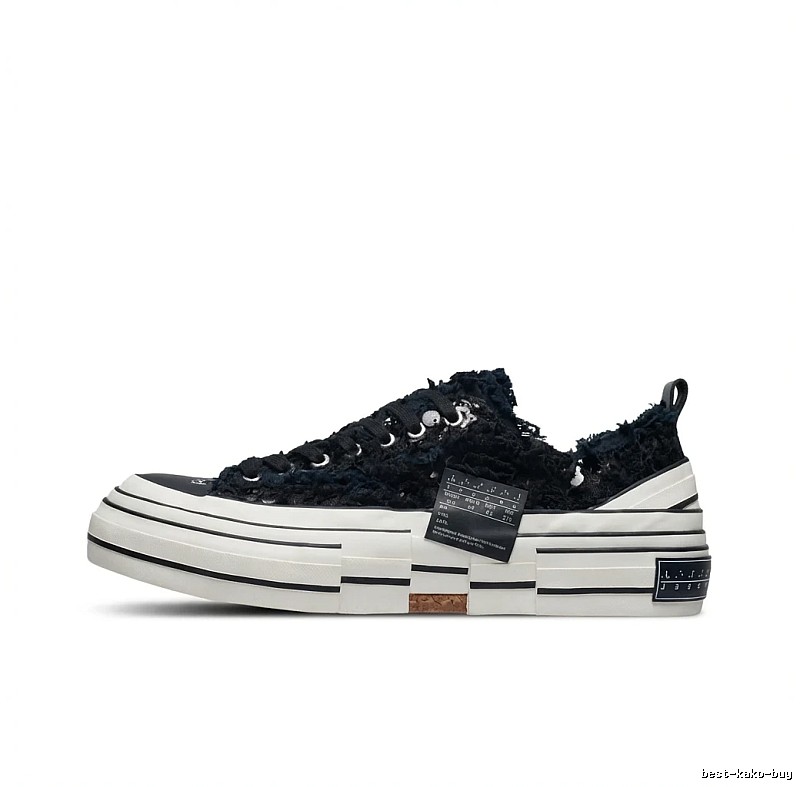 Xvessel Deconstructed Style Black and White Canvas Shoes